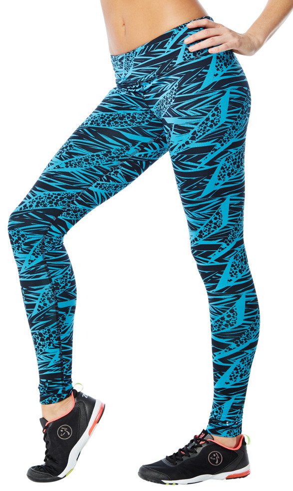 Zumba Funky Perfect Long Leggings size Small, Medium, XXL Bangin Blue