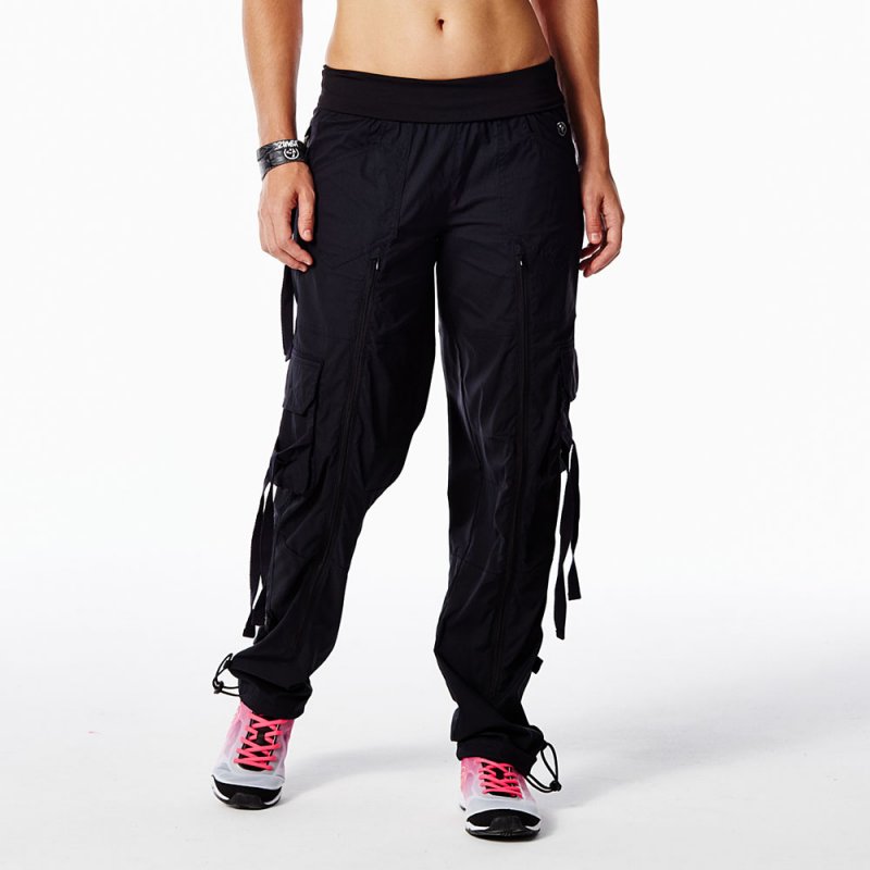 Zumba Craveworthy Zip Cargo Pants size Small, Medium - Sew Black