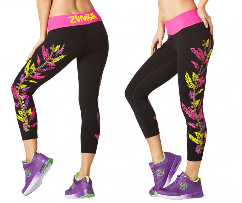 Zumba-Paz Love Zumba instructor Capri Leggings-Negro Negrita-todos Los Tamaños!