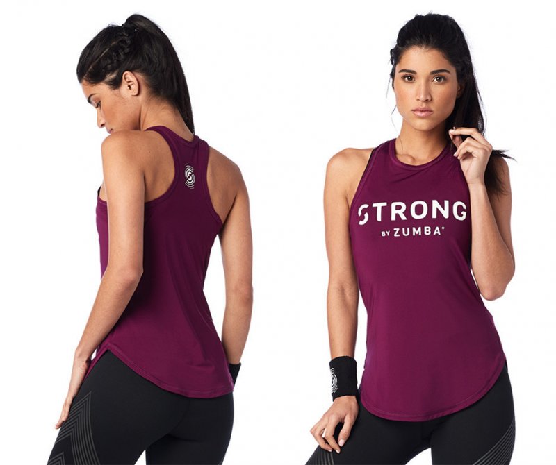 STRONG by Zumba Squat Sweat Sync Tight Tank XXL Violet Vibes