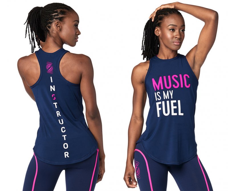 STRONG by Zumba - Music Is Fuel INSTRUCTOR Tight Tank - Blue Babe