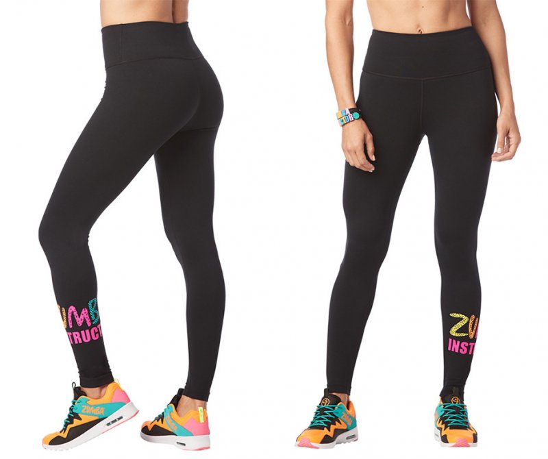 Zumba INSTRUCTOR High Waisted Ankle Leggings XS - Black