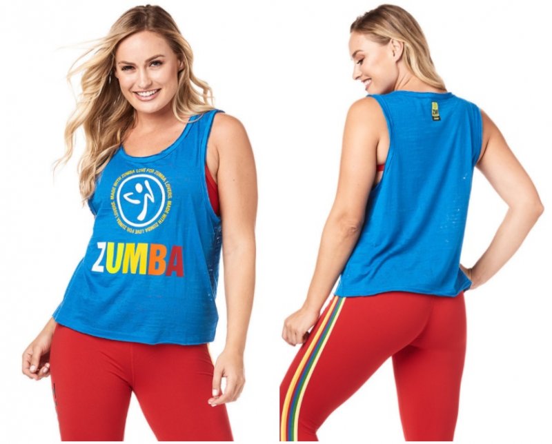 Zumba Made With Love Loose Tank True Blue