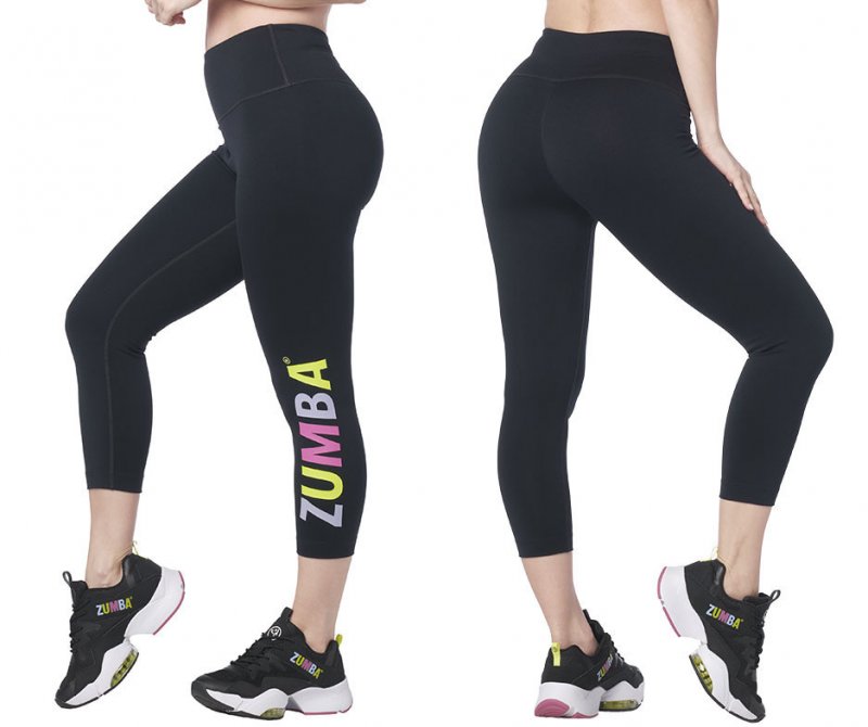 Zumba Made With Zumba Love High Waisted Crop Leggings Bold Black