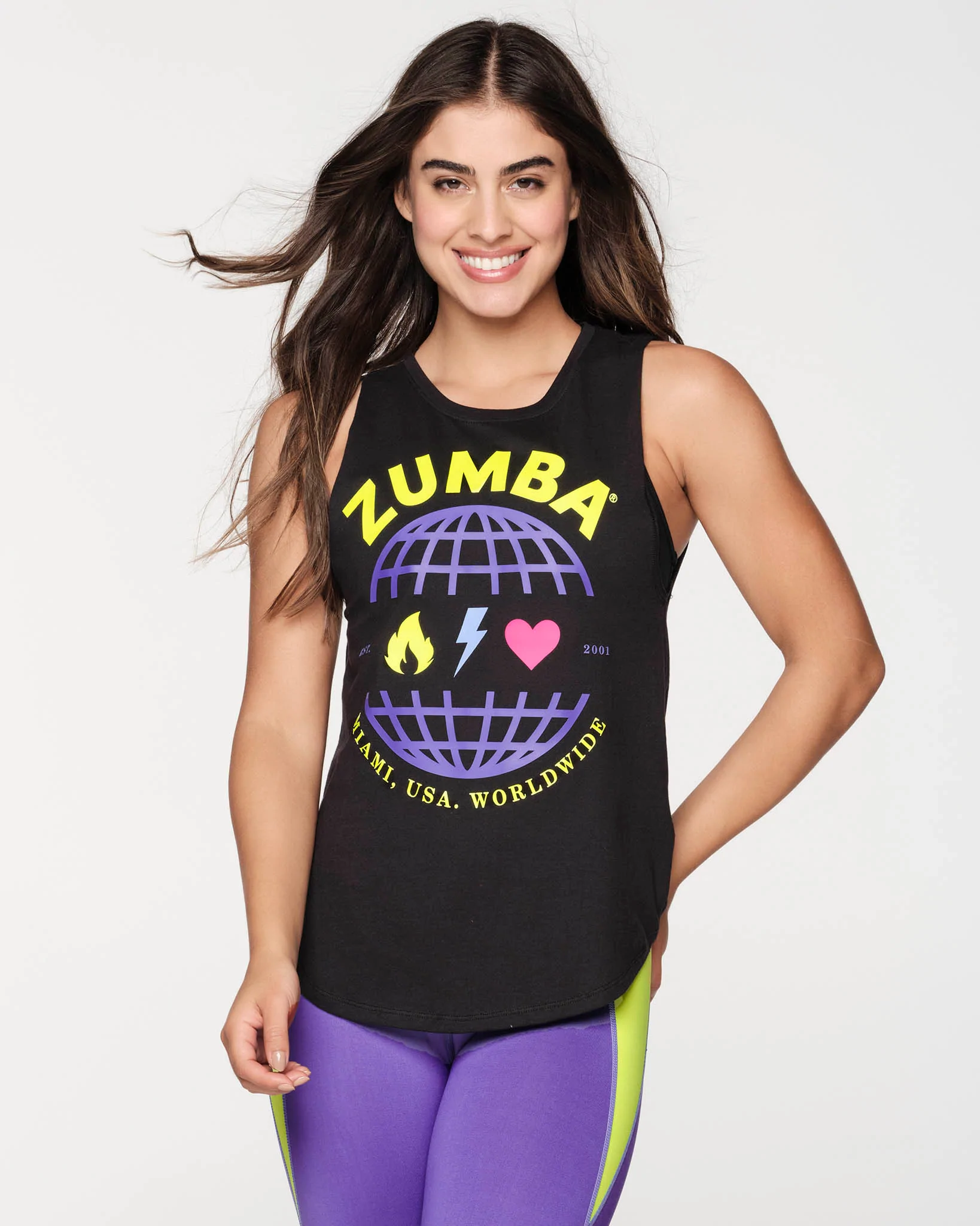 Zumba Miami Muscle Tank Top - Bold Black