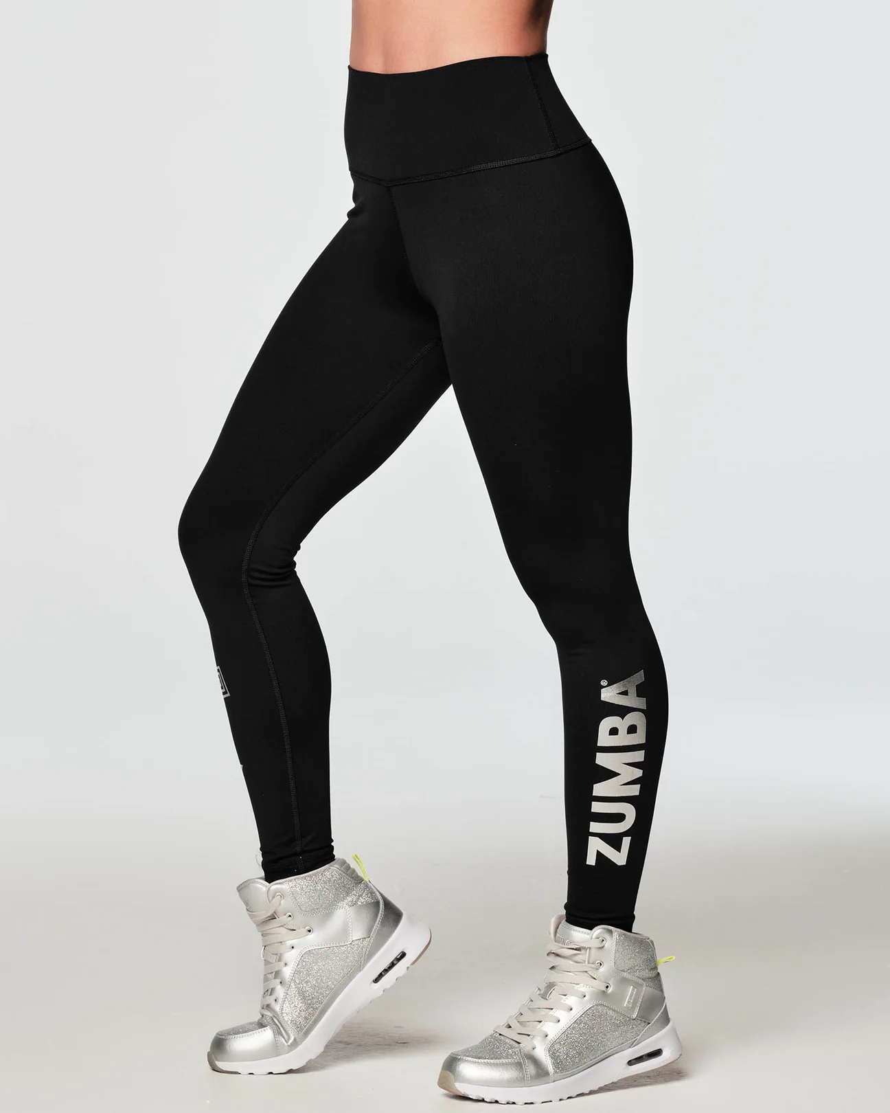 Zumba Glow With The Flow High Waisted Ankle Leggings - Black