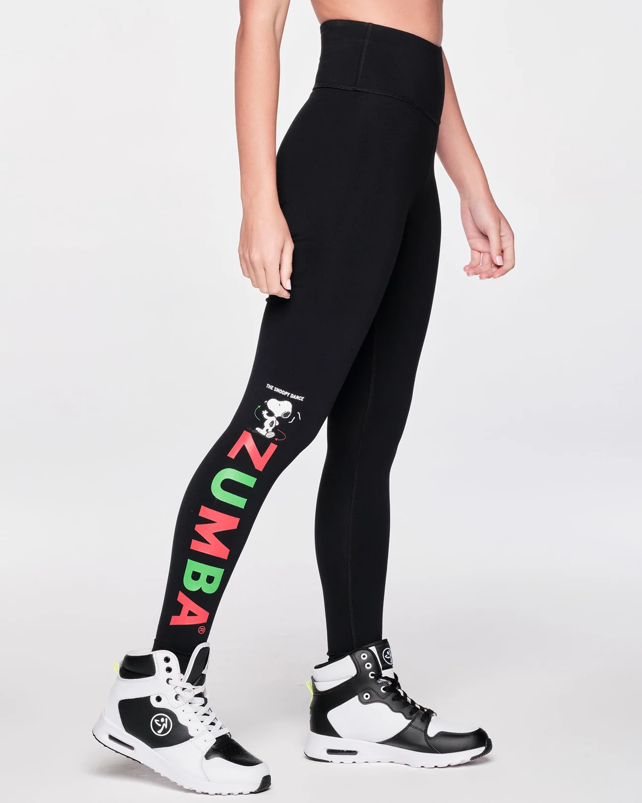 Zumba X Peanuts High Waisted Ankle Leggings - Bold Black