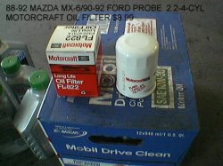 Thumbnail of 1990 MAZDA MX6 2.2 4CYL A/T NO TURBO A/T   OIL FILTER FL822