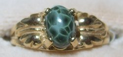 Thumbnail of Greenstone Chlorastrolite 14 kt gold Ring Jewelry Michigan