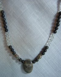 Thumbnail of  Petoskey Stone Necklace Labradorite Quartz Sterling Silver SOLD