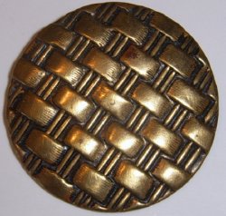 Thumbnail of Large Brass Basket weave Button