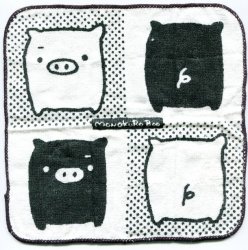 Thumbnail of San-X Monokuro Boo Pig Face Towel Wash Cloth (T0279A) 