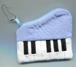 Thumbnail of Blue Piano Plush Coin Purse Bag #1 (A0664) 
