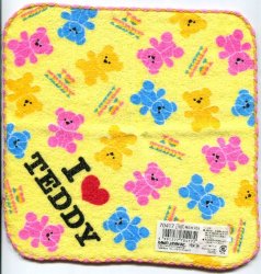 Thumbnail of Kamio I Love Teddy Face Towel Wash Cloth #1 (T0541)