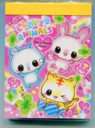 Thumbnail of Japan Pool Cool Clover Animals 2 Design Memo Pad (M0693)