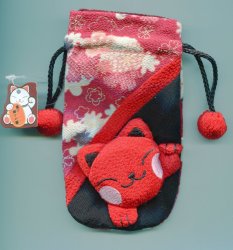Thumbnail of Japanese Style Beckoning Cat Maneki Neko Drawstring Bag Part 1 #9 (AD0095) 