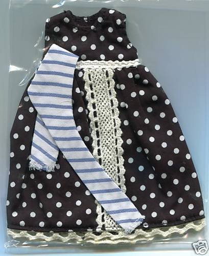 Thumbnail of Sugar Mag Blythe / Pullip Black with White Dot Dress (CB0011) 