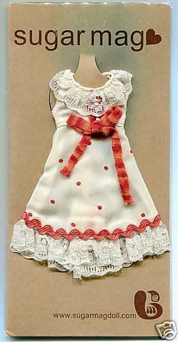 Thumbnail of Sugar Mag Blythe / Pullip White Dress with Red Lace #1 (CB0013) 