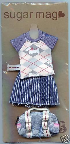 Thumbnail of Sugar Mag Blythe / Pullip T-shirt Skirt Bag Set #1 (CB0018) 