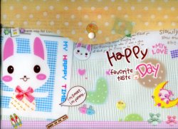 Thumbnail of Animal Happy Day A4 Plastic File Folder Bag #4 (Rabbit)