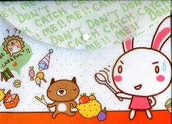 Thumbnail of Rabbit Food Fighting A4 Plastic File Folder Bag #4