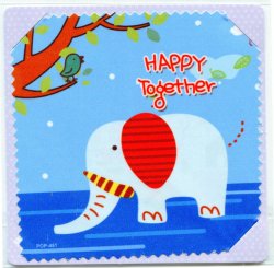 Thumbnail of Elephant Happy Together Microfiber Eyeglasses Cleaning Cloth #1 (EC0077)