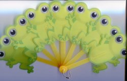 Thumbnail of Frog Die Cut Plastic Folding Fan #1 