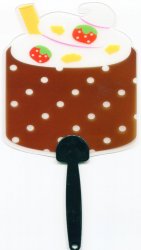 Thumbnail of Cream Cake Die Cut Plastic Hand Fan #1