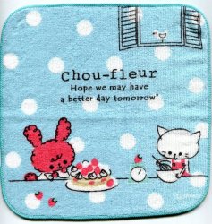 Thumbnail of San-X Chou-Fleur Rabbit Face Towel Wash Cloth #1 (T0786)