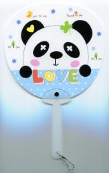 Thumbnail of Love Panda Die Cut Plastic Hand Fan #1