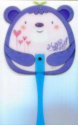 Thumbnail of Blue Mouse Die Cut Plastic Hand Fan #1