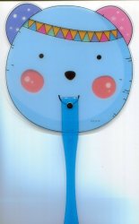 Thumbnail of Blue Bear Die Cut Plastic Hand Fan #1