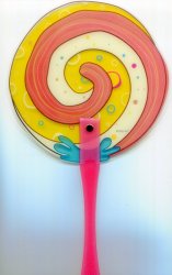 Thumbnail of Lollipop Die Cut Plastic Hand Fan #1