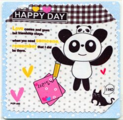 Thumbnail of Panda Happy Day Microfiber Eyeglasses Cleaning Cloth #1 (EC0082)