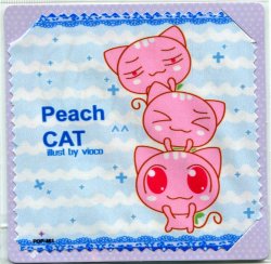 Thumbnail of Peach Cat Microfiber Eyeglasses Cleaning Cloth #1 (EC0101)