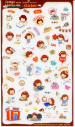 Thumbnail of Korea Cooky's Hello Day Deco Sticker Sheet #1 (I0999) 