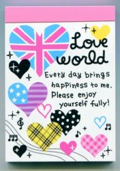 Thumbnail of Kamio Love World Heart 2 Design Mini Memo Pad #1 (M0922) 