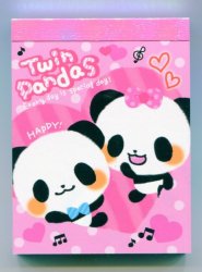Thumbnail of Pool Cool Twin Pandas 2 Design Mini Memo Pad #1 (M0927) 