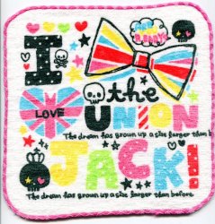 Thumbnail of Kamio I Love the Union Jack Face Towel Wash Cloth #1 (T0803) 