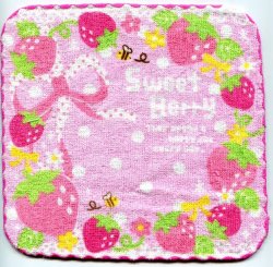Thumbnail of Q-Lia Sweet Berry Strawberry Face Towel Wash Cloth #1 (T0808)
