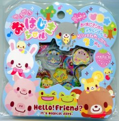 Thumbnail of Japan Q-Lia Hello Friend 35 Pieces Sticker Set Sack (I0619) 