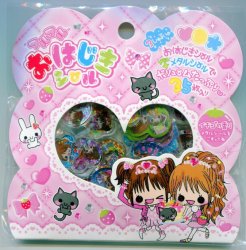 Thumbnail of Japan Q-Lia Two Girls 35 Pieces Sticker Set Sack (I0620) 