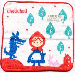 Thumbnail of Japan Girl with Red Hood Face Towel Wash Cloth #1 (T0547)