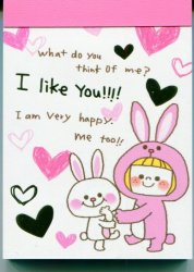 Thumbnail of Crux I Like You Rabbit 2 Design Mini Memo Pad #1 (M0952)