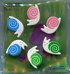 Thumbnail of Snail 6 Pcs Die Cut Plastic Paper Clip Set 