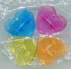 Thumbnail of Heart 4 Pcs Die Cut Plastic Paper Clip Set 