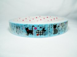 Thumbnail of Q-Lia Silhouette of Cat Town Deco Tape Adhesive Tape #1 (DM0118)