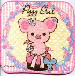 Thumbnail of San-X Piggy Girl Pig Face Towel Wash Cloth #1 (T0830) 