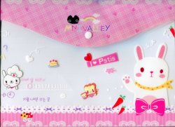 Thumbnail of I Love Animal A4 Plastic File Folder Bag #2 (Rabbit) 