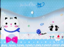 Thumbnail of I Love Animal A4 Plastic File Folder Bag #3 (Cat) 